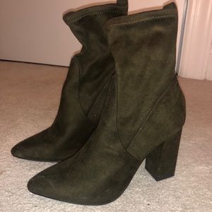 Dark Green Heel Boots